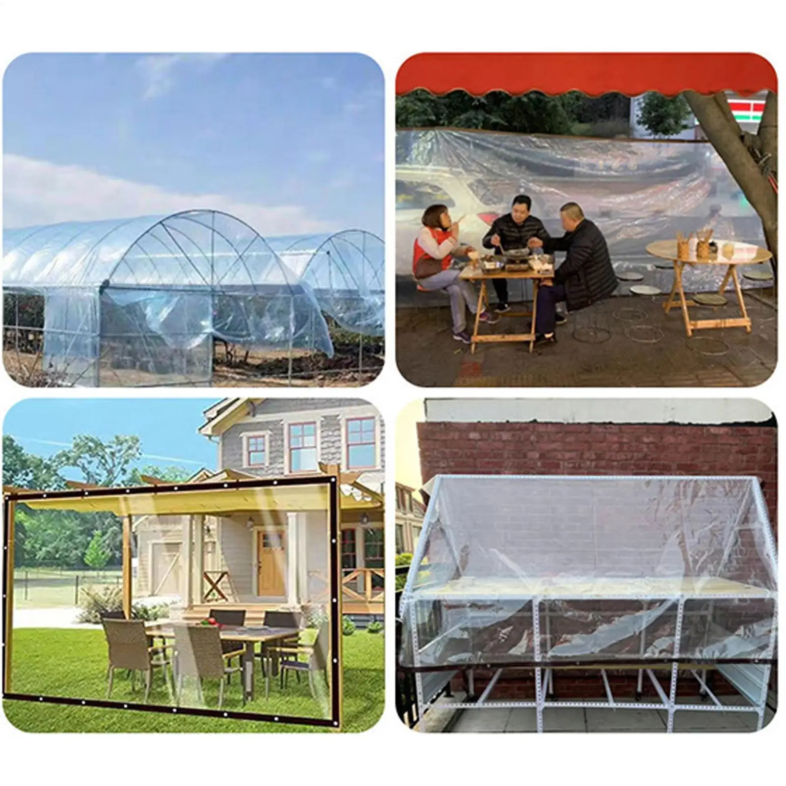 

Водонепроницаемый чехол для брезента, прозрачный брезент с втулками для теплицы, многофункциональный защитный аксессуар для домашних растений