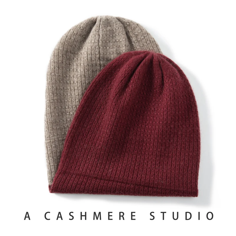 MERRILAMB High Quality Natural Cashmere Hat for Women Winter Thicken Skullies Beanies Unisex Keep Warm Knitted Caps Men Hat