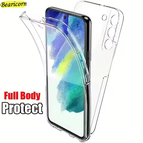 360 Full Body Cover Silicone Case For Samsung Galaxy S25 Ultra S24 S23 Plus S22 S21 FE S20 S10 Lite S9 S8 Double Transparent