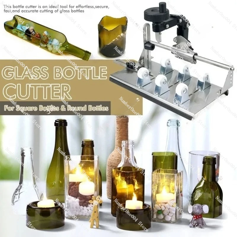 Glass Bottle Cutter DIY Glass Cutting Tool for Square Round Bottle and Bottlenecks Professional Beer Glass Cutting Bottle Holder