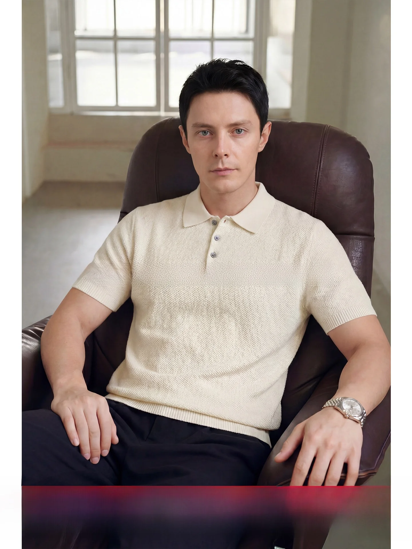 

Cleanfit Knitted Short Sleeve Shirt Men's Summer Fashion Urban Style Breathable Cotton Blend Casual Wear UADER Brand