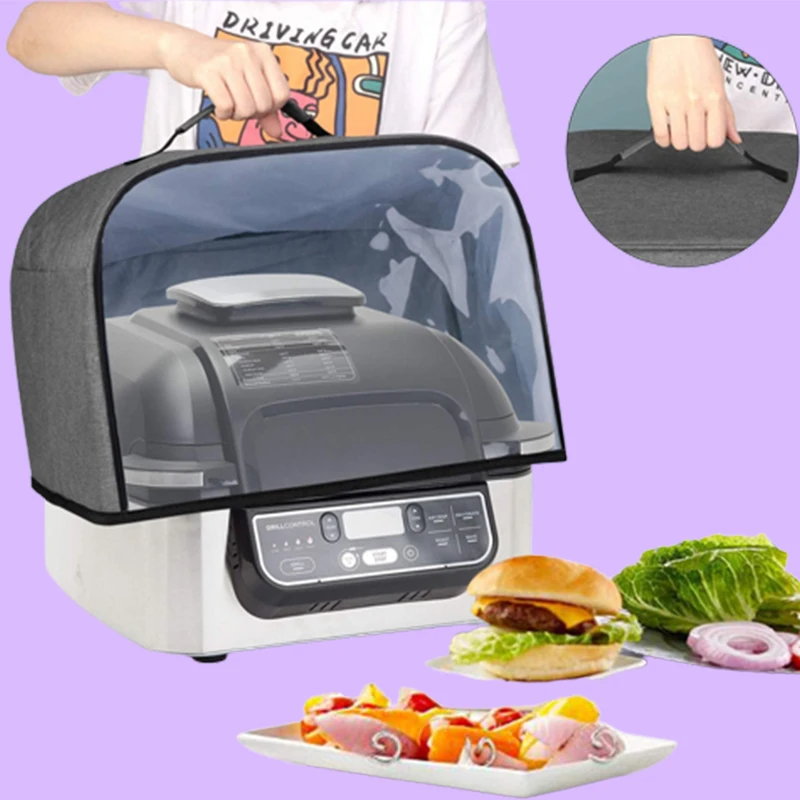 Air Fryer Cover for Ninja Foodi Grill Kitchen Dust Covers Household Bread Baking Hood Air Fryer Hood Durable With Storage Bag