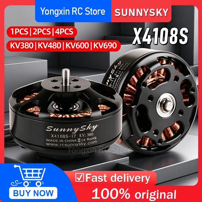 

Sunnysky X4108S 380KV/480KV/600KV/690KV 4S 6S Outrunner Brushless Disc Motor For Multi-rotor Aircraft Multi-axis FPV Drone