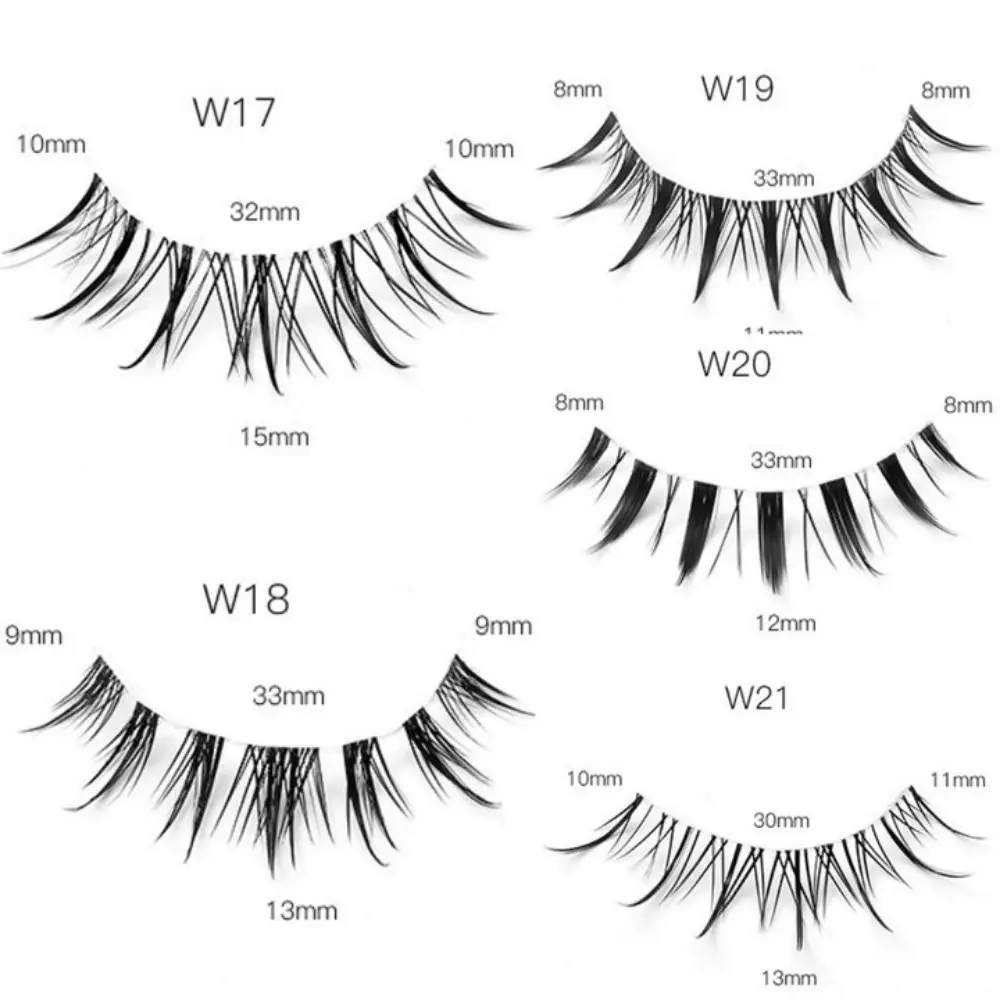 Natural Lashes Manga Lashes para Mulheres e Meninas, Wispy Fluffy Curly Cosplay Lashes, Faux Mink Lashes, Europa e América