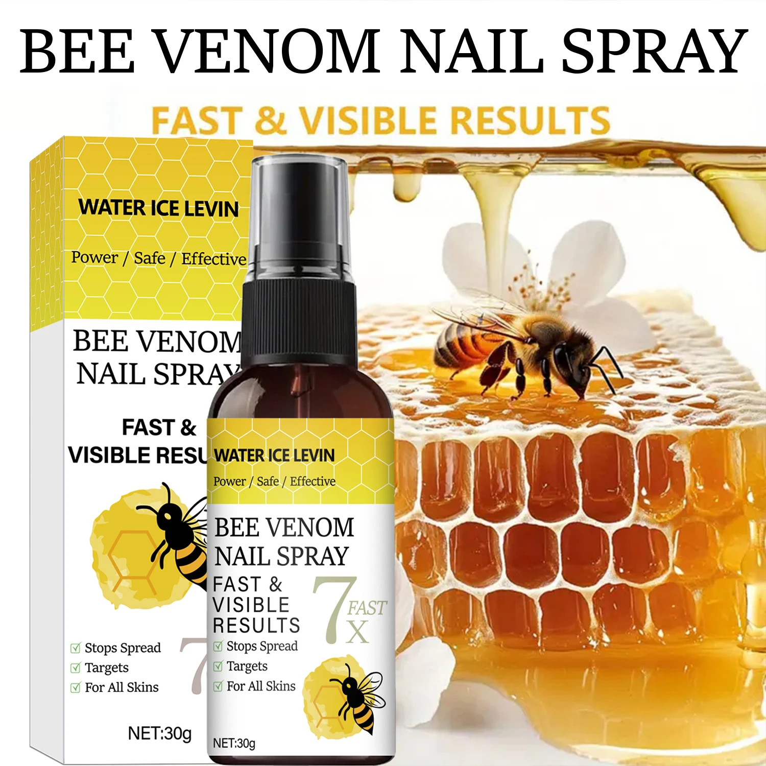 رذاذ أظافر سم النحل. نتائج سريعة ومرئية. تركيبة فعالة آمنة للطاقة. توقف انتشار قضايا الأهداف. جميع أنواع البشرة. 30 جرام. #3