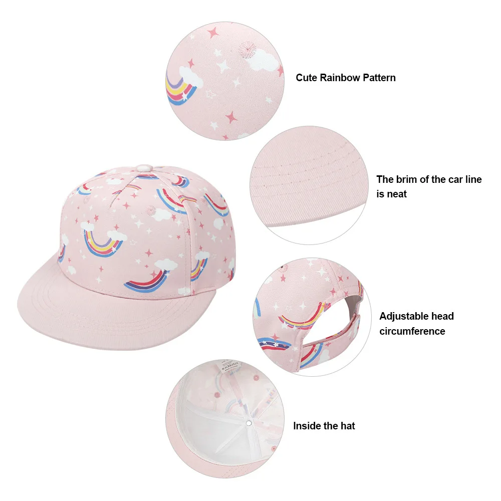 Kids dinosaur print Baseball Cap Outdoor Toddlers Hat Adjustable Trucker Cap Children Sun Hat For Boys Girls Ages 1-8 Years Old