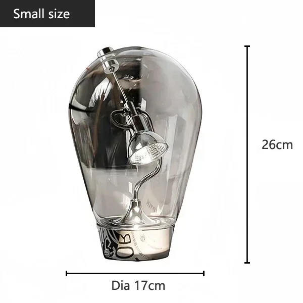 Retro Glass Desk Lamp Industrial Style LED Bedside Table Lamp with Touch Switch for Study Living Room Bedroom Home Decorations