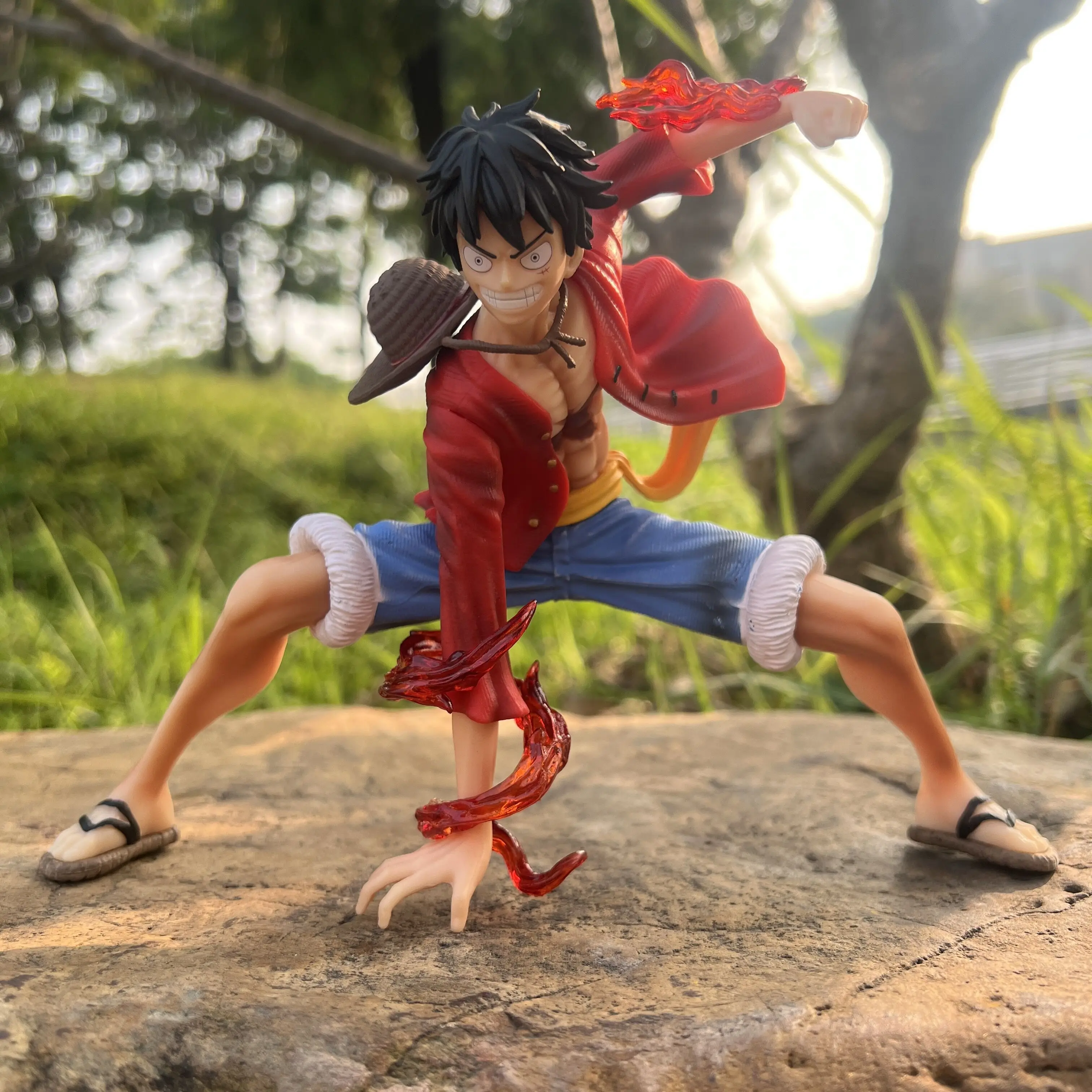 Hot 17cm One Piece Anime Figure Squatting Luffy Changing Doll Action Figurine Model Toys Kits