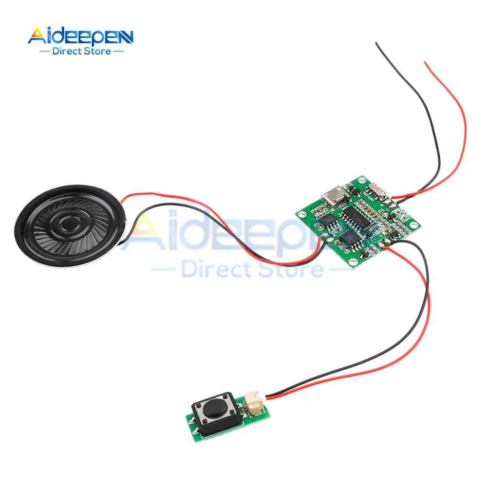 8M Memory Greeting Card Module Replaceable Sound with Volume Adjustment and Speaker DIY Manual Module Micro USB