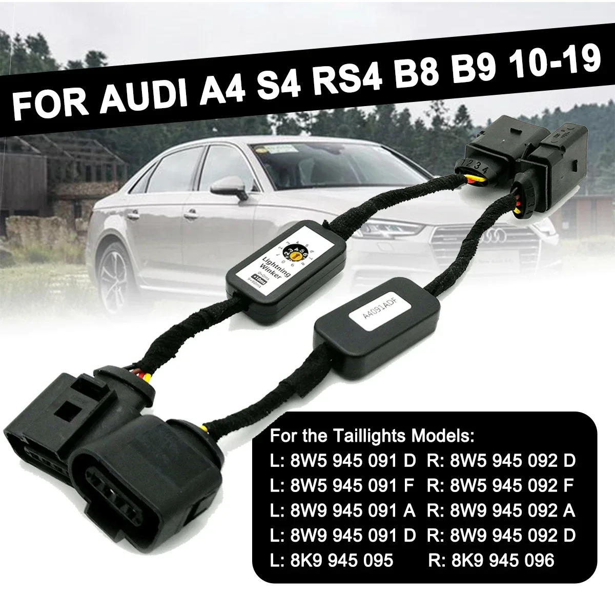 2pcs LED Taillight Add-on Module Wire Dynamic Turn Signal Indicator Left & Right Tail Light For Audi A4 S4 RS4 B8 B9 2010-2019