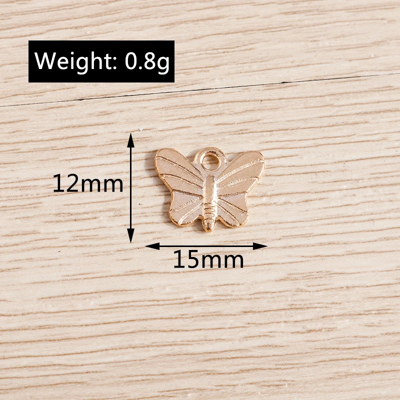 Tusember 30 Stück 12*15mm Legierung Goldfarben Schmetterlingsanhänger für Halsketten, Ohrringe, handgefertigte DIY-Schmuckherstellung – Detail 2