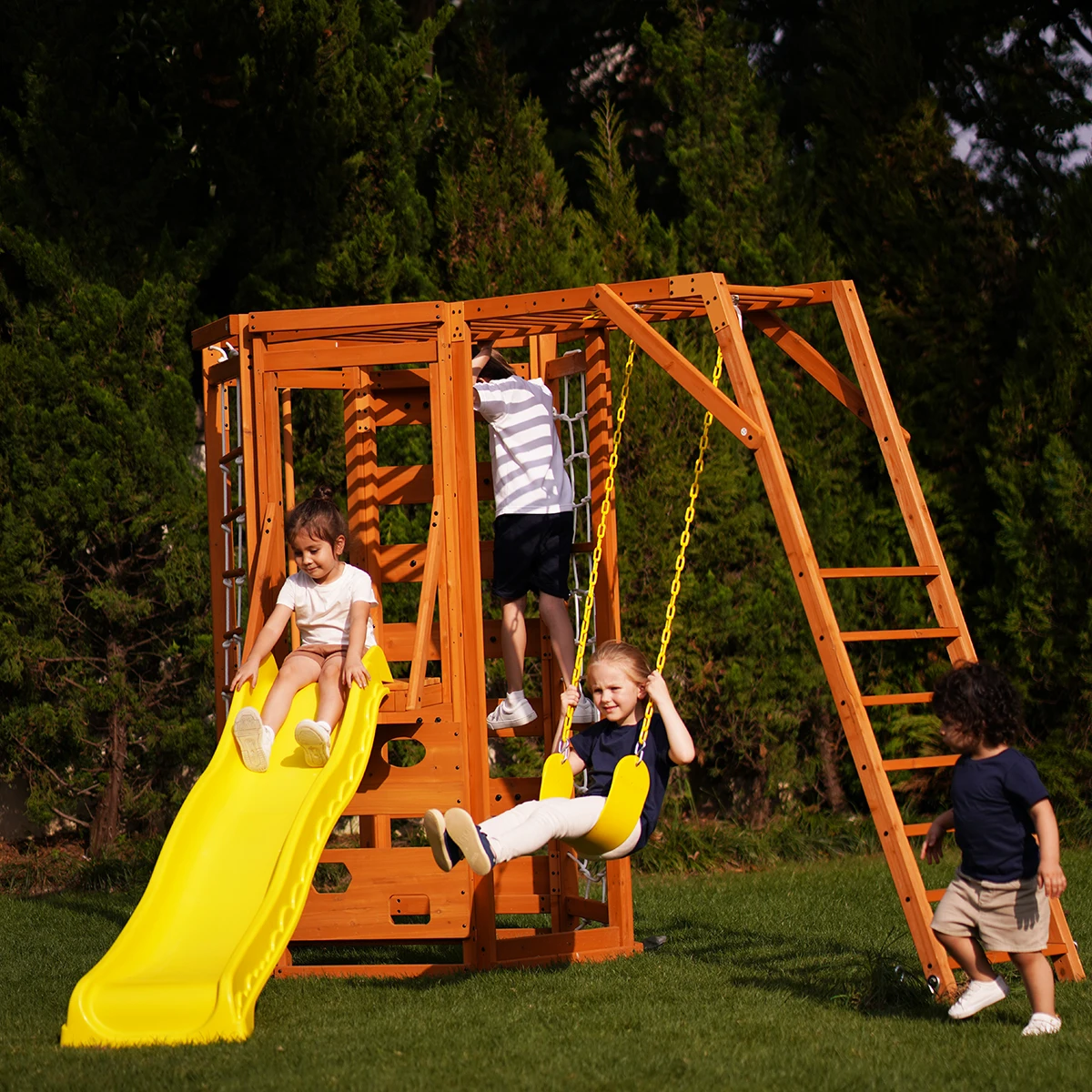 Wholesale Outdoor Wooden Playh - Kids Outdoor Wooden Climbing Frame recension och pris