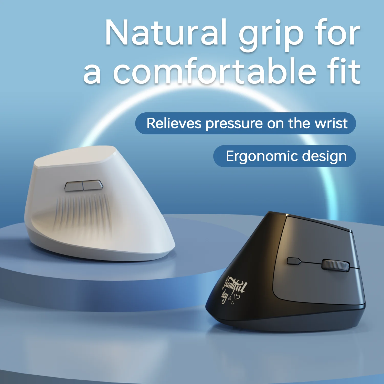 AJAZZ I300 Wireless Dual-Mode BT+2.4G Ergonomic Mouse 1600DPI 400 mAh Battery Life