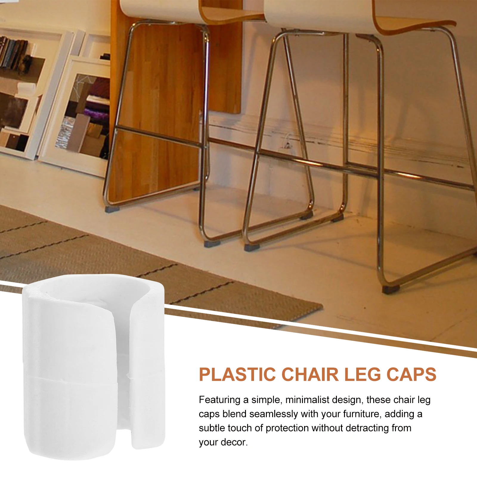 

50Pcs Chair Foot Covers Plastic Non-Slip Leg Protectors Secure Fit Office Chair Furniture Glide Caps