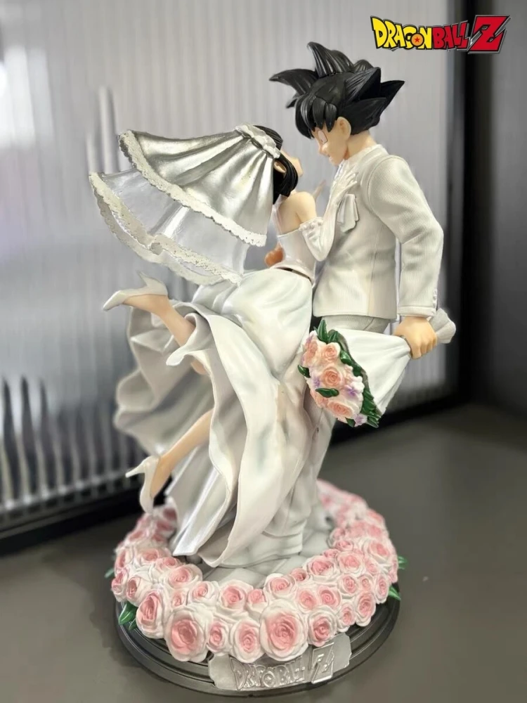 

Dragon Ball Z Anime 31cm Goku Chichi Wedding Day Romantic Human Shape Pvc Figurine Model Toys Holiday For Girlfriend Gift