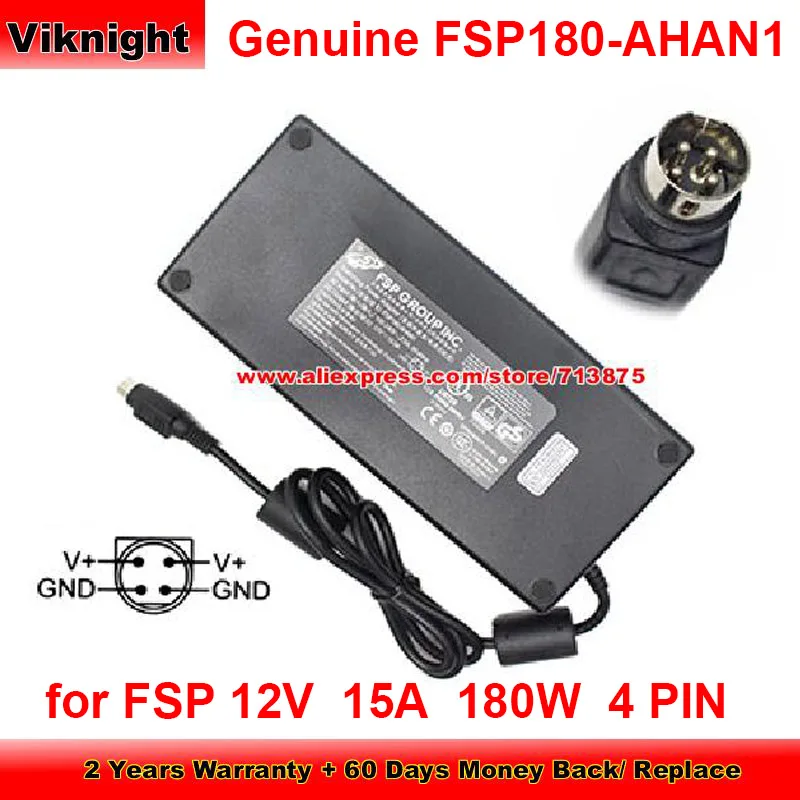 Original FSP 180W Charger 12V 15V AC Adapter for TSINGHUA TONGFANG ELITE V55V35 FSP180-AHAN1 with 4 PIN Tip Power Supply