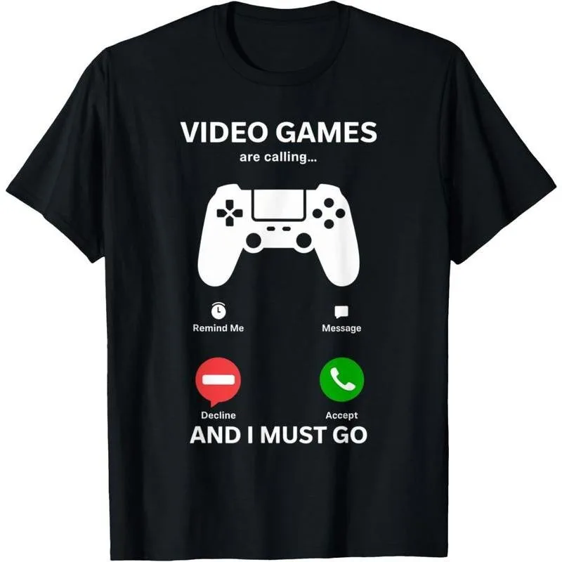 

Funny Gamer T-Shirt Video Games Are Calling And I Must Go Cool Graphic Tee For Men Women Casual Gaming Gift S-XXL