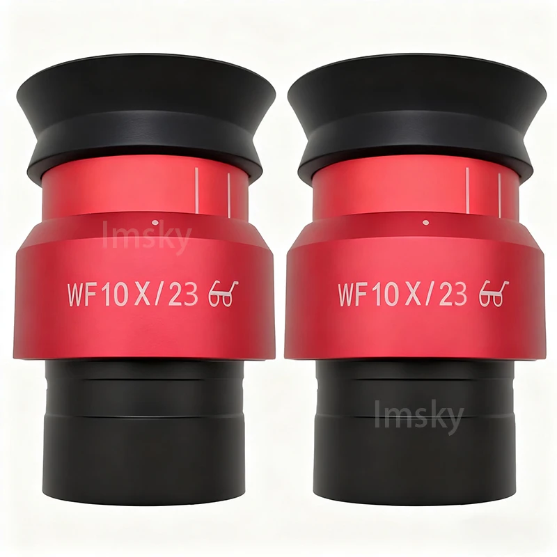 2PCS WF10X/23 Microscope Wide Angle Eyepiece Ocular Eyepoint Lens Adjustable Wide Field 30mm Widefield Microscope Eyepiece