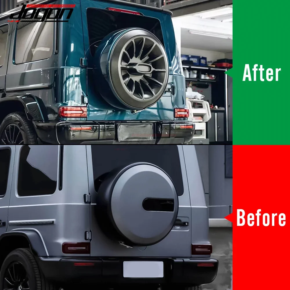 Real Carbon Fiber Exterior Rear Spare Tire Wheel Cover For Benz G-Class G500 G550 G63 G464 AMG 2019 2022 2023 Car Accesssories