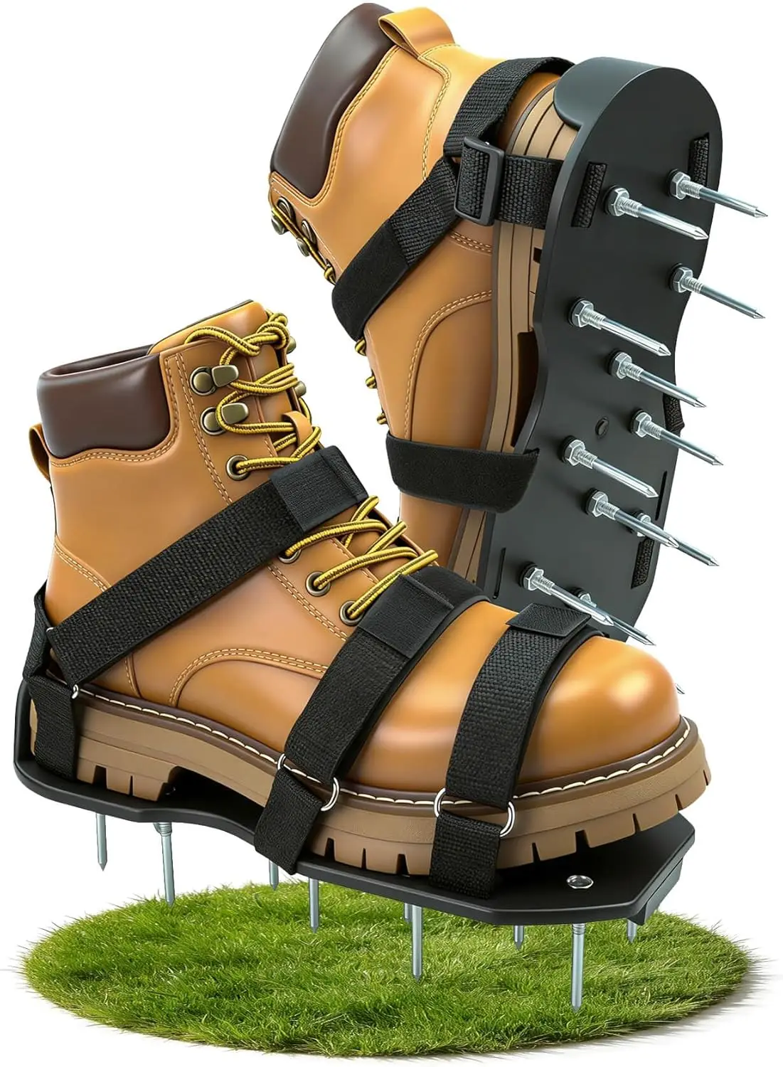 

Аэраторы для газона: обувь-аэраторы для газонов и почвы с ремнями на липучках для эффективной аэрации, универсальный размер, легко надевать.