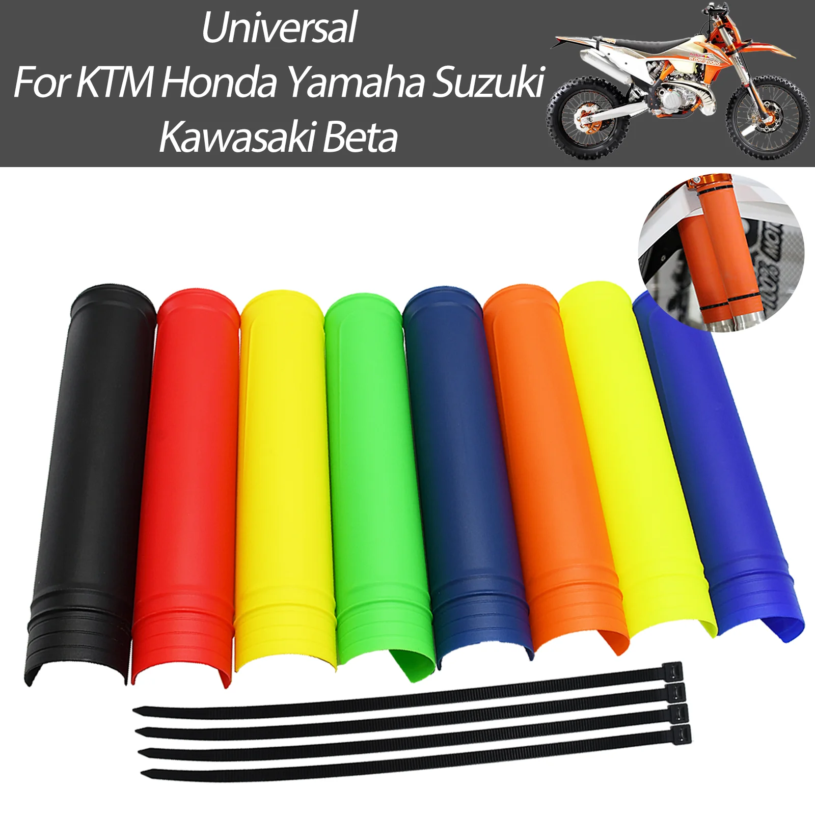 Manchon de protection de fourche à fixation par boucle, accessoires de protection universels pour motos tout-terrain Enduro et Motocross