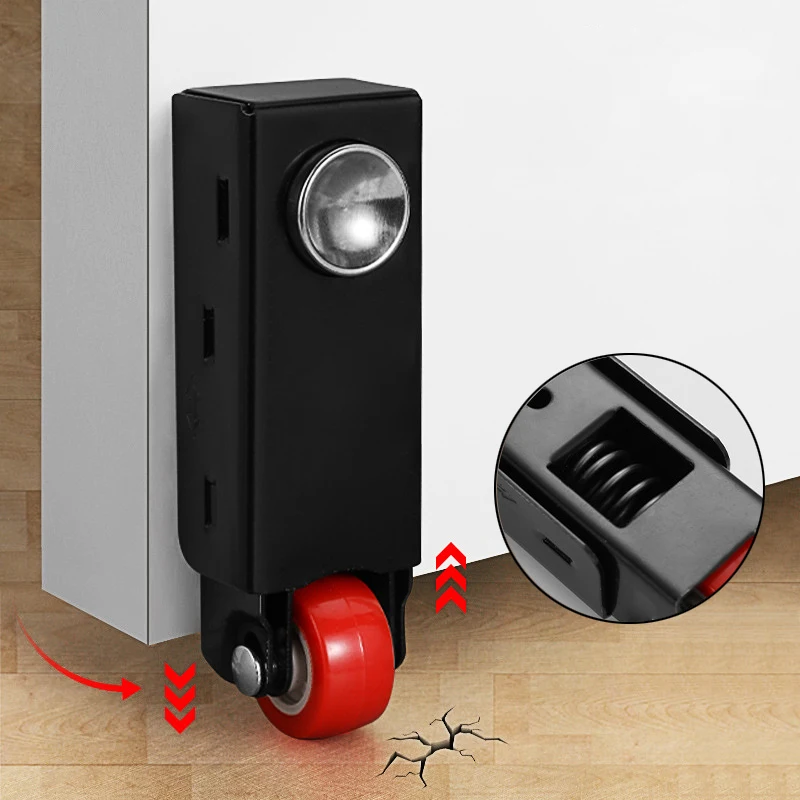 Silent Door Bottom Translation Wheels Anti Sagging Fixed Roller Furniture Anti-wear Load-Bearing Bottom Wheel Door Stop Pulley