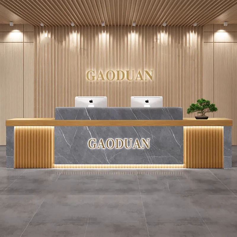 Hair Salon Cashier Reception Desk Counter Aesthetic Aesthetic Reception Desk Counter Decorations Office Commercial Furniture