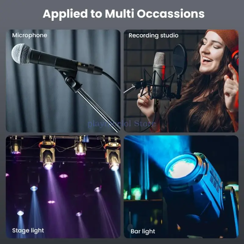 3Pin Male to Female Microphone Cable Stereo Balanced Extension Cord for Mixer Amplifiers Loudspeakers 1m/2m/5m Long