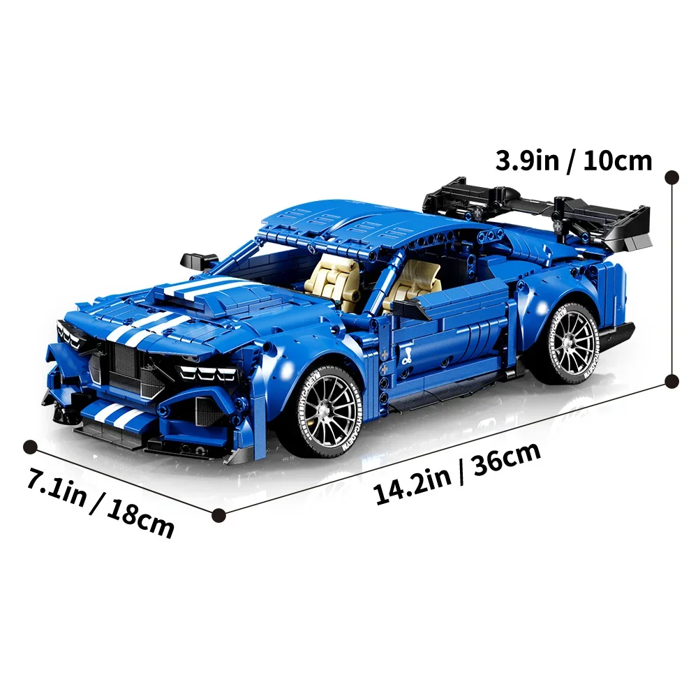 Kit di blocchi per auto da corsa 1409 pezzi, 1:14 MOC Adult Challenge Big Sports Car Construction Model Set, adatto per ragazzi