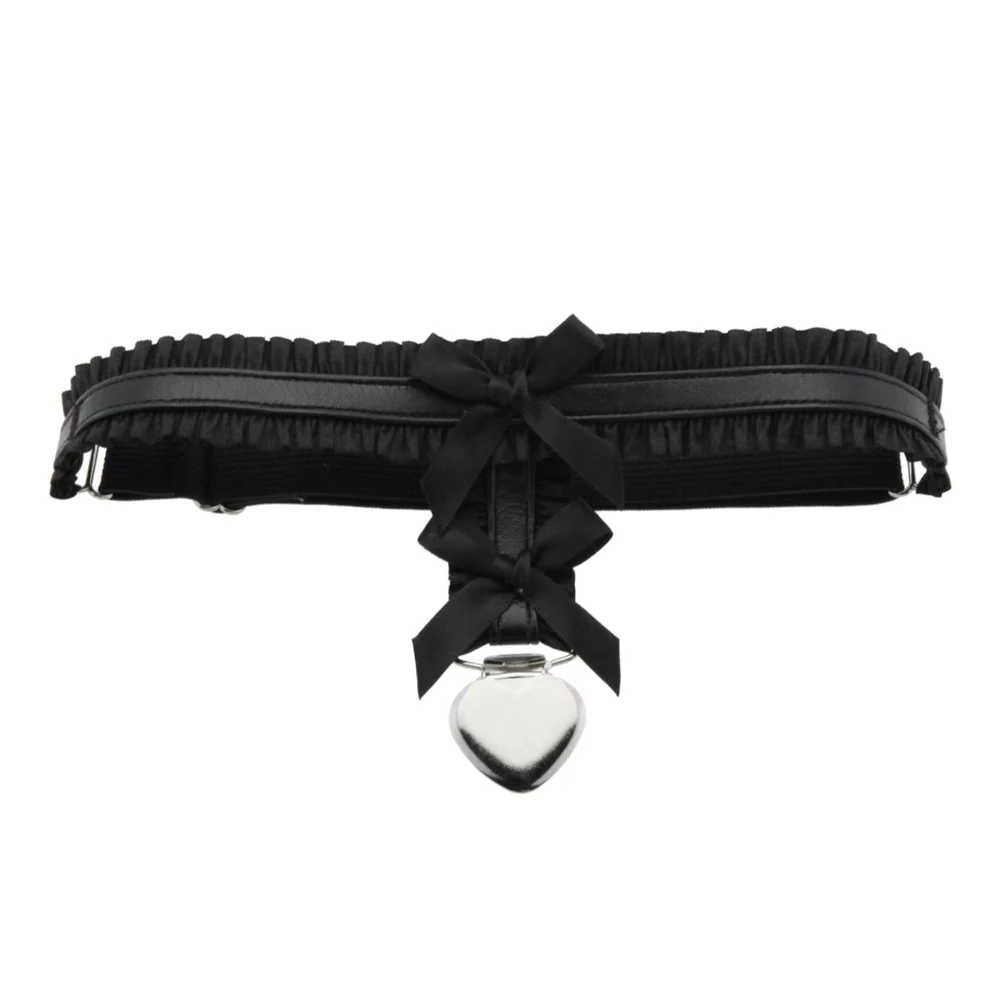 1 Piece Of Punk Bow Lace Binding Garter Belt Thigh Ring, Halloween Leg Belt Garter Belt, Rock Body Chain Costume