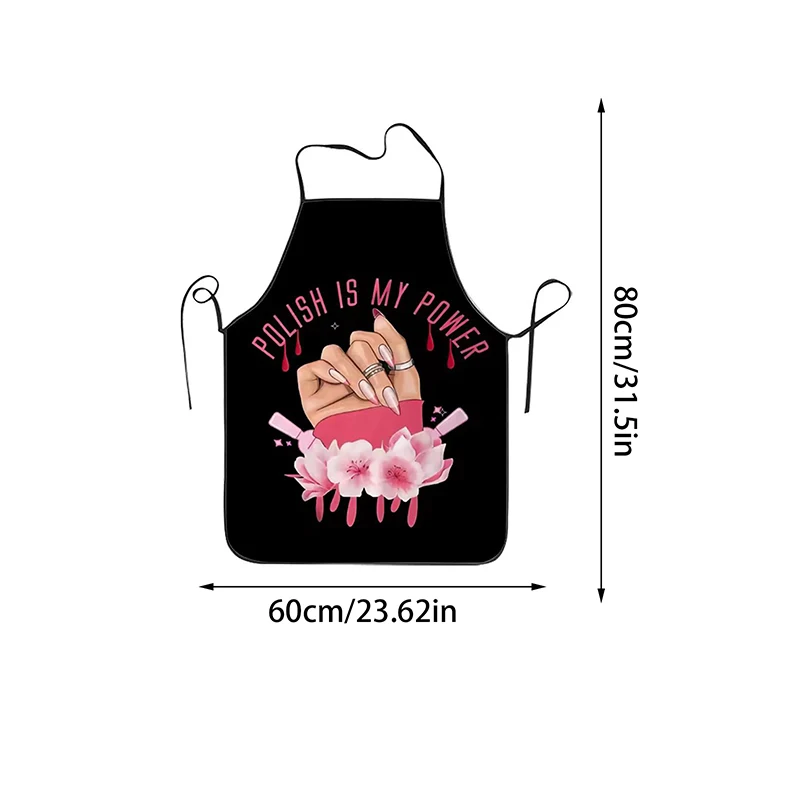 1 stks nail art afdrukken schoonheid keuken vrouwen schort huishoudelijke schoonmaak schort salon thuis koken bakken manicure werkkleding