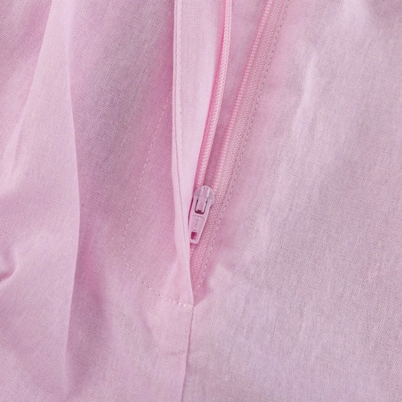 Elegantes Damen-Set aus Rosa Leinen: Zweiteiliges Outfit mit Gebundenem Trägertop, Gerafftem Peplum-Oberteil und Weiten Hosen für Sommer und Strandurlaub – Detail 12