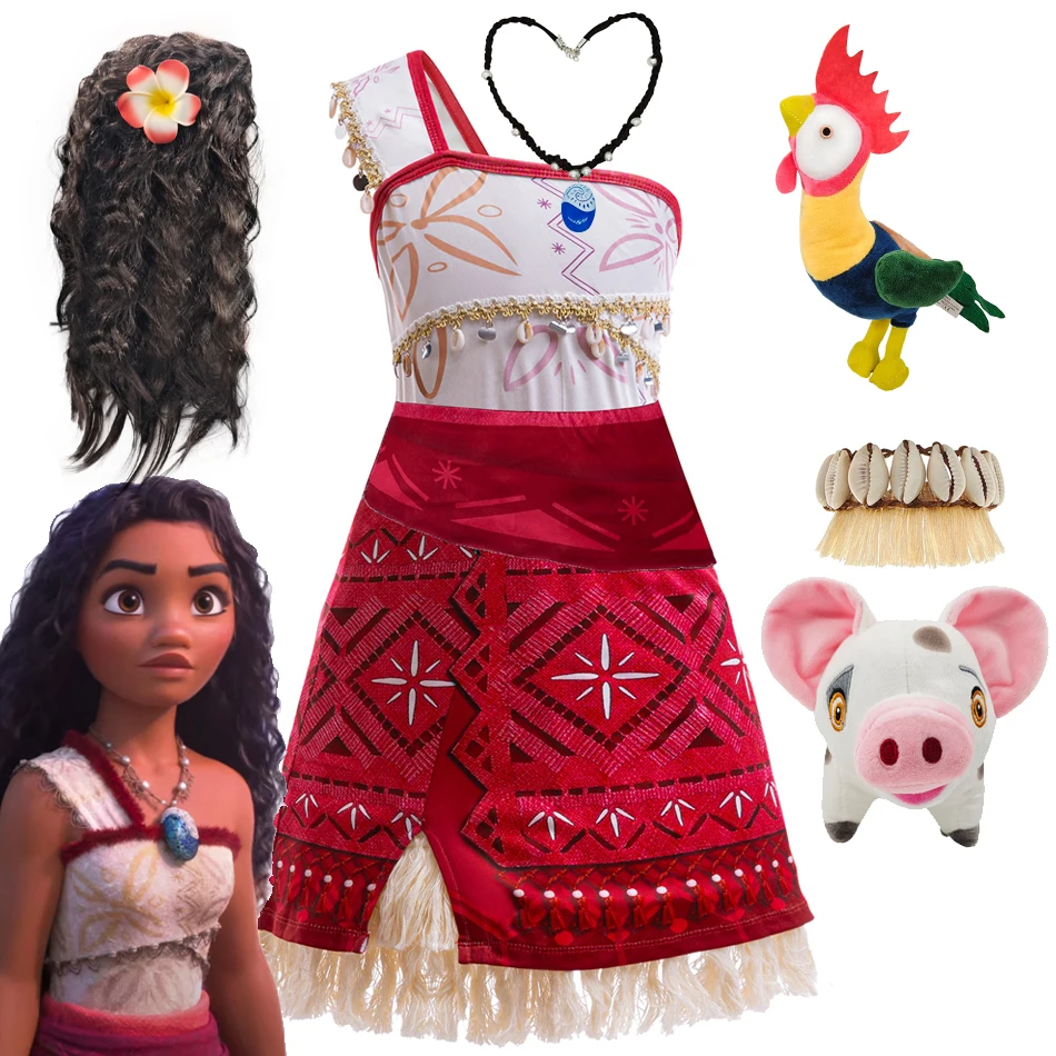 Moana 2 Movie Costume Princess Vaiana Role Play Dress Girls Carnival Outfit Halloween Carnival Party Beach Clothing