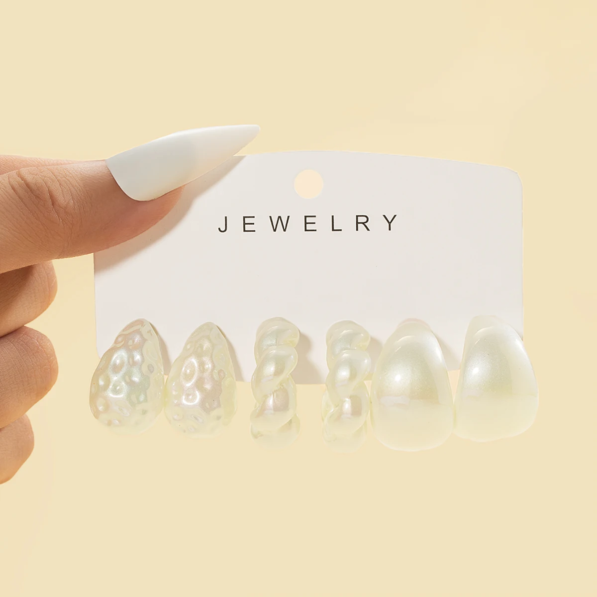 3 pairs of bohemian style big water drop Fried Dough Twists braid ring acrylic earrings multi piece set women's earrings