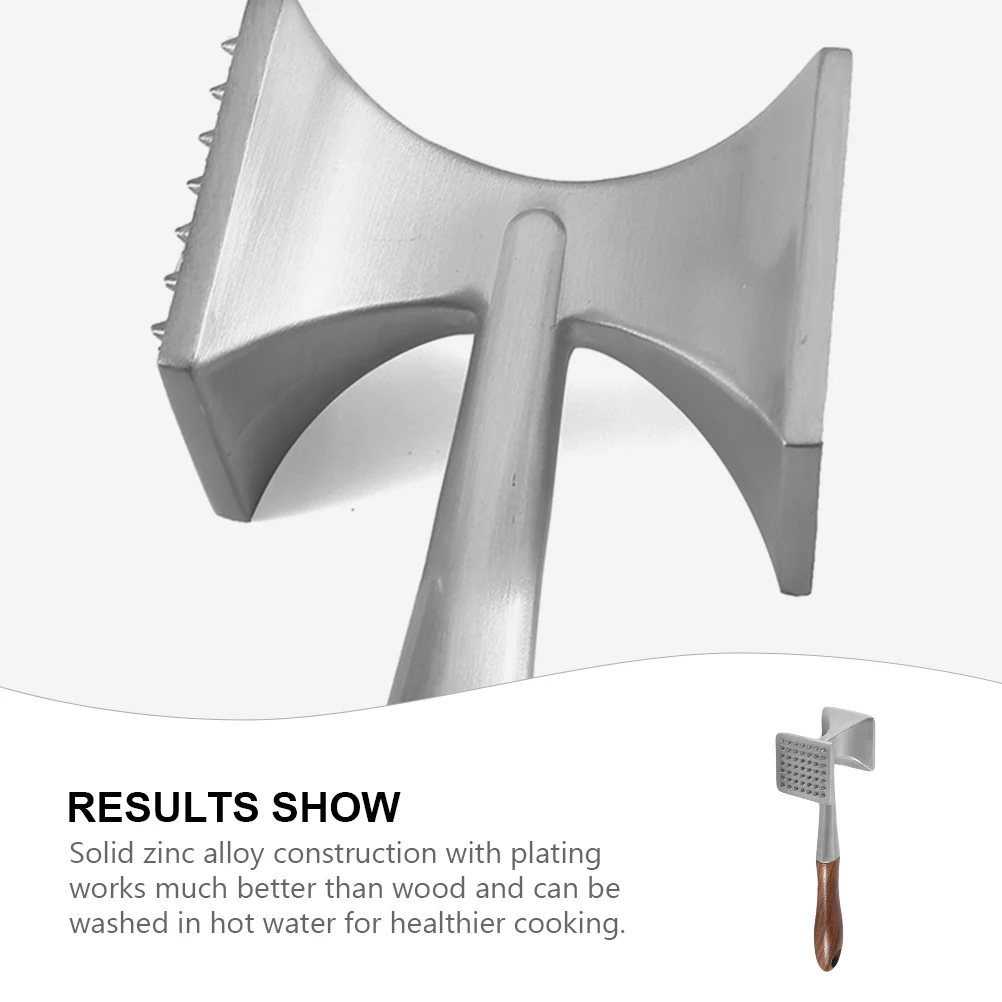 

Meat Tenderizer Dual-Sided Zinc Alloy Meat Mallet Hammer Smooth and Textured Surface Kitchen Pounder Tool for Tenderizing