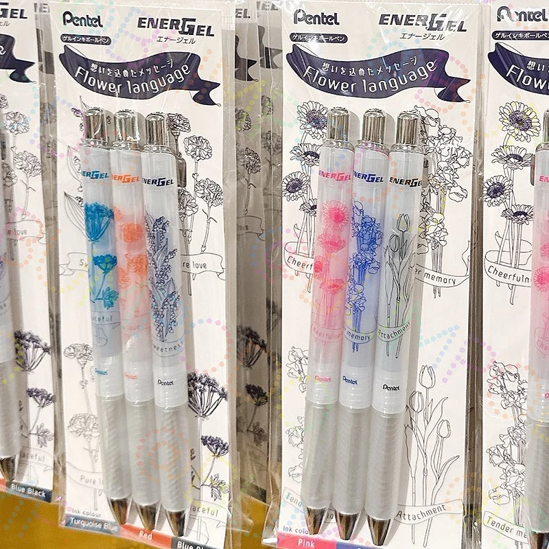 

Новая гелевая ручка Pentel Energel Flower Language, ограниченная серия, шариковая ручка, быстросохнущая ручка, японские канцелярские принадлежности, школьные принадлежности