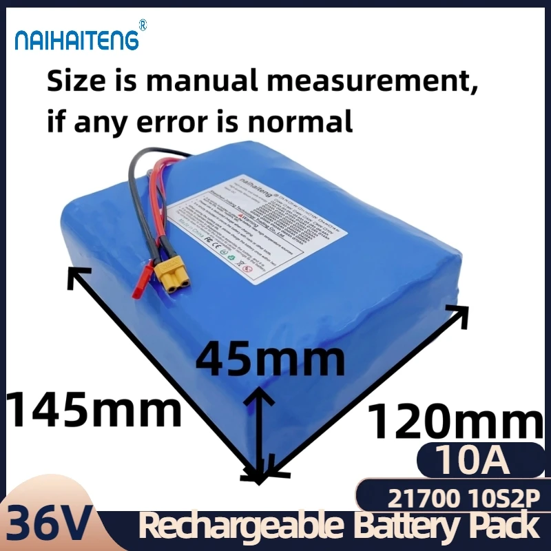 Akumulator litowo-jonowy 36V 10A 21700 10 s2p XT30 JXT plug do zmodyfikowanego skutera rowerowego nowy konfigurowalny sprzedaż hurtowa dostępna