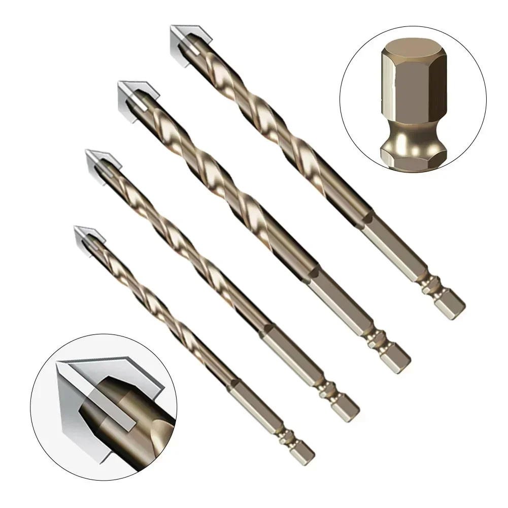 Cross Hexagon Tile Glass Cement Metal Ceramic Wood Plastic Hole Saw Triangle Alloy Drill Bit Power Tool Size 6mm 8mm 10mm 12mm