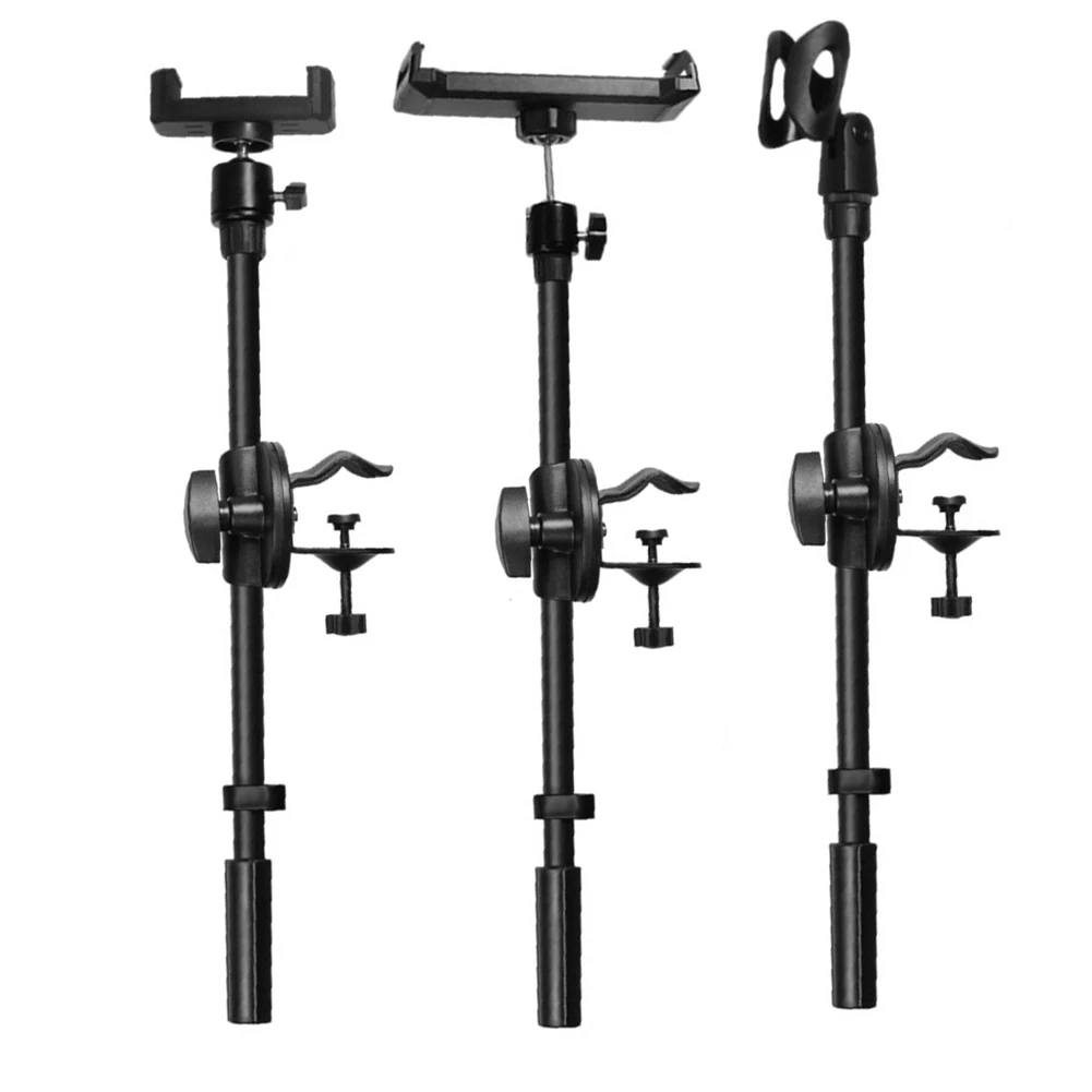 Durability Portable Tablet Clips Microphone Mobile Phone Extension Bracket Microphone Stand Holder Extension Bracket