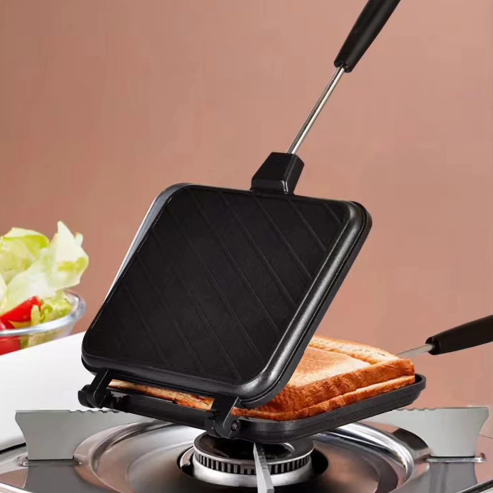 Sandwich Maker Nonstick Grilled Cheese Maker High Temperature Resistant Multifunctional for Breakfast Pancakes Toast Omelets