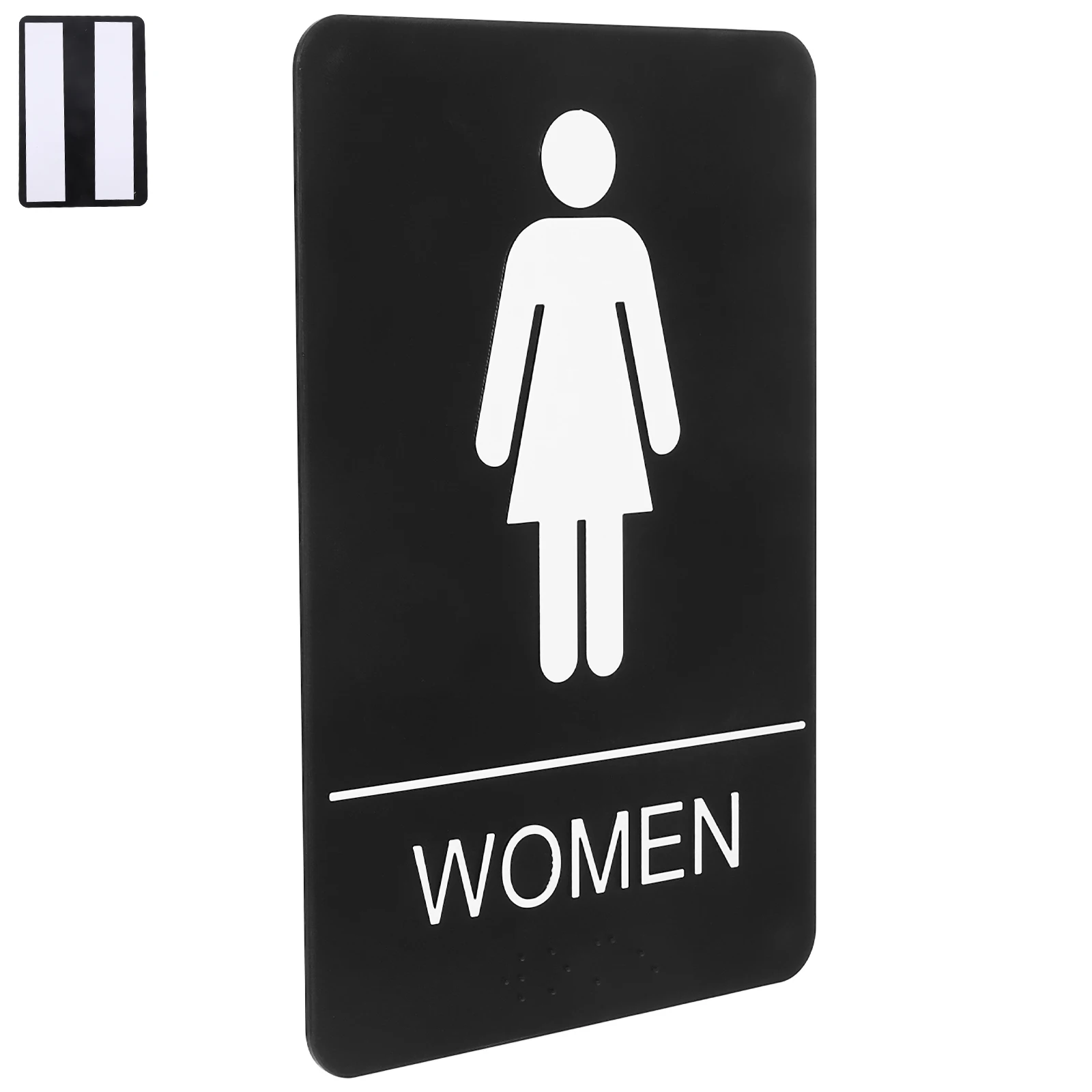

Black Acrylic Braille Restroom Sign Women Bathroom Indicator Material Easy Identification Gender Clarity Versatile