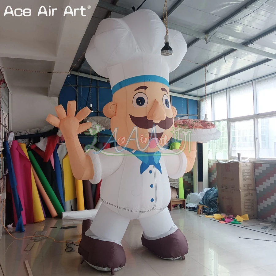 Custom Made Inflatable Pizza Man Balloon Inflatable Chef Model For Promotion And Advertising Of The Food Store