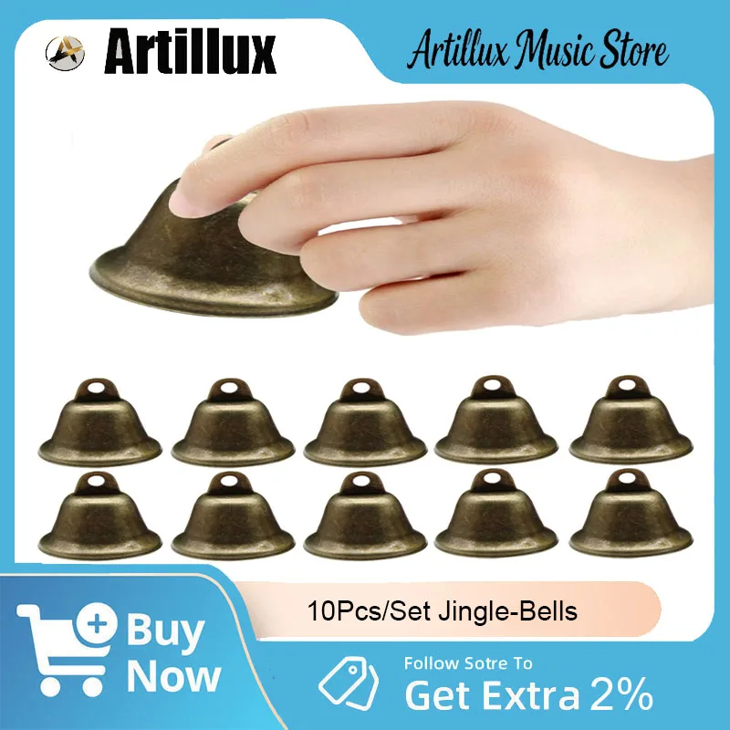 

Artilux 10 Pcs Small-Jingle Bells Brand New Vintage Style Hanging Bells DIY Craft for Christmas Pet Collar Bells Decorations