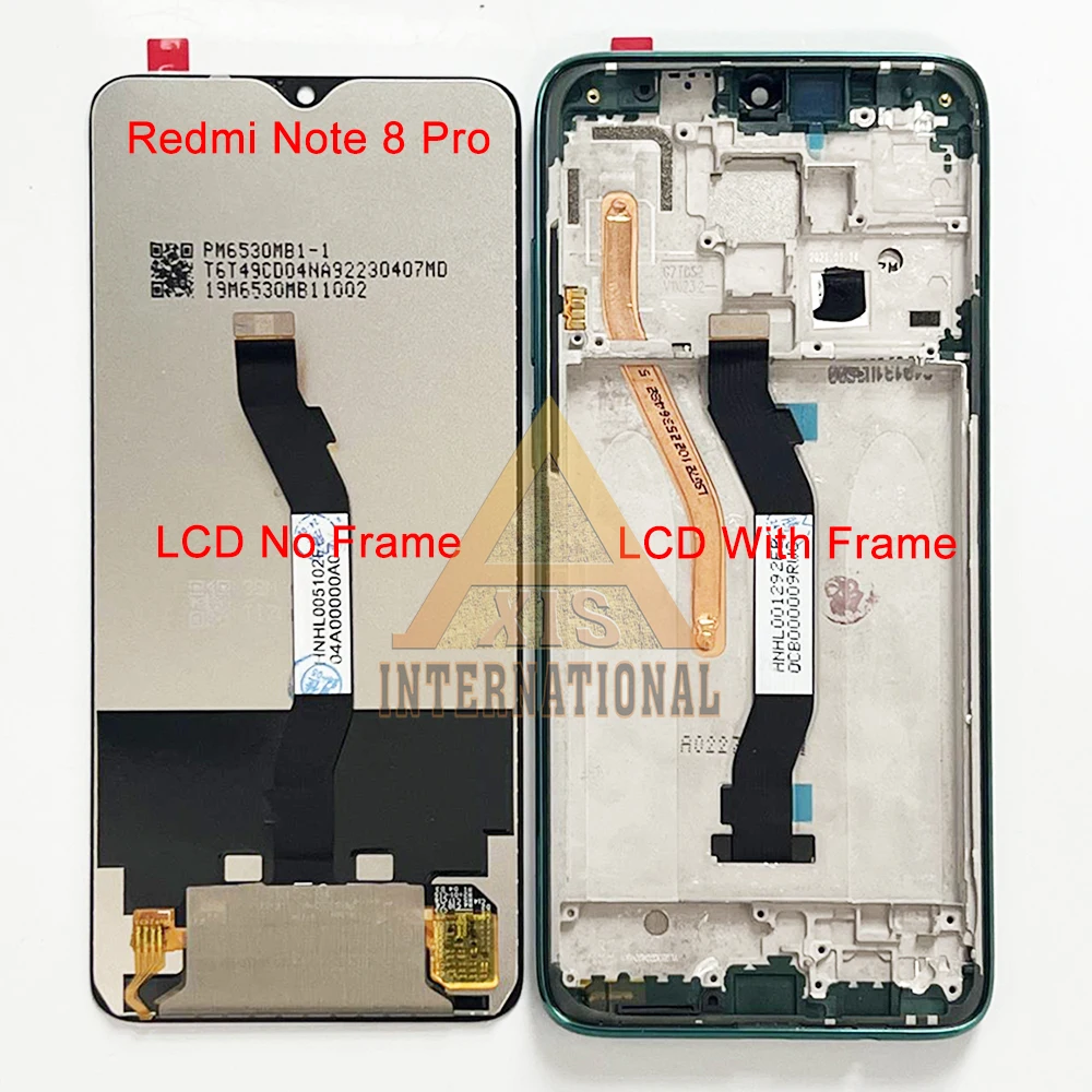 Grado AAA 6.53 "per Xiaomi Redmi Note 8 Pro schermo LCD schermo Touchl Digitizer Frame 6.22" per Xiaomi Note 8 LCD Frame