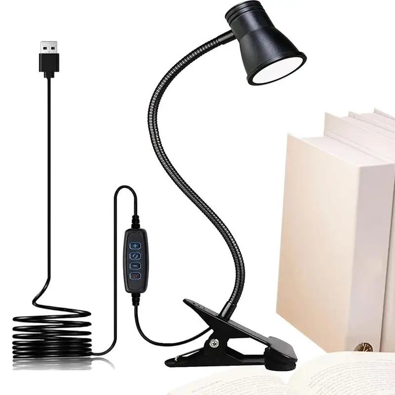 

Clip On Desk Lamp Eye Caring Desk Lamp With Clamp Book Lamp With 360 Degree Flexible Gooseneck 3 Modes 10 Brightness USB Light