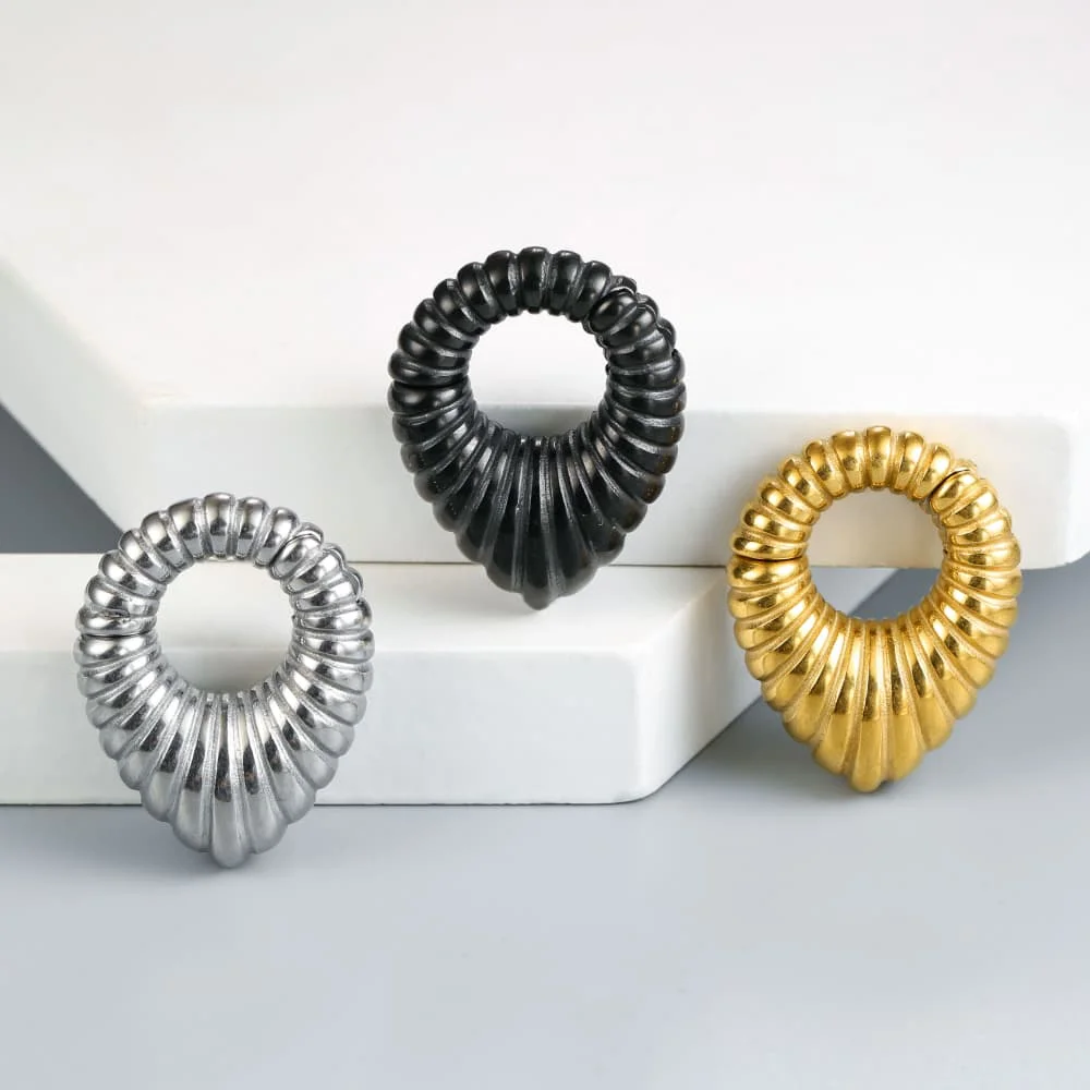 Giga 1/2 Stück 6mm (2g) Wassertropfen-Ohrgewichte, Ohrhänger, Edelstahl-Ohrdehner, Plugs, Körperschmuck, Punk – Detail 2