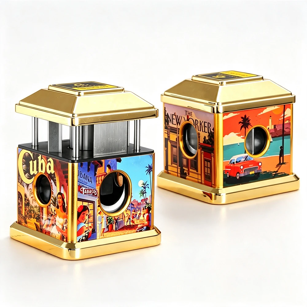 GALINER Cigar Cutter Metal Home High-end 4-Sided Pattern Cutting Tool For Cigar Smoking With Gift Box