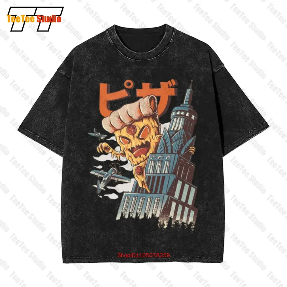 Pizza Kong Pizzeria Maker King Addicted Vintage Oversized T-Shirt S6Y4