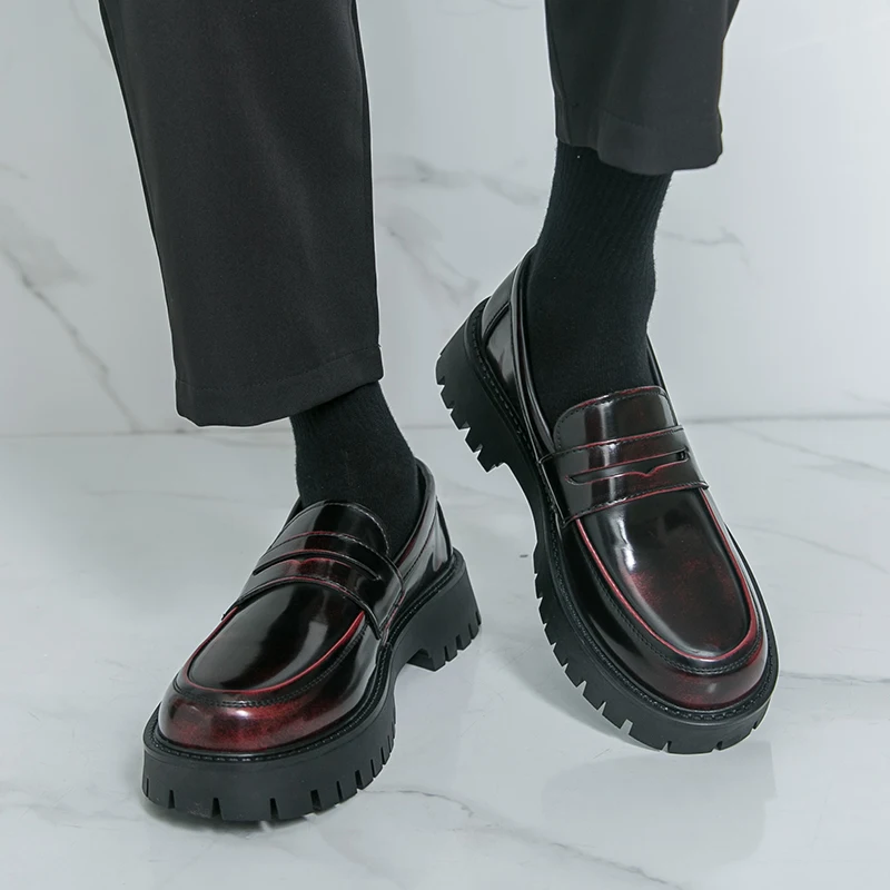 

Men Loafers PU Thick Sole Comfortable Trendy Casual Men Shoes Size 38-46