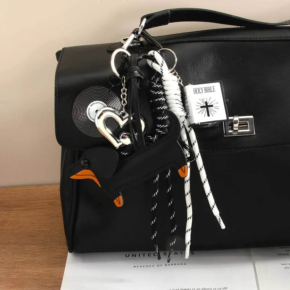 Dachshund Bag Charm Multi Charm Keychain With Woven Rope Layered Pendants For Handbags Purses Dog Lover Fashion Accessory Gift